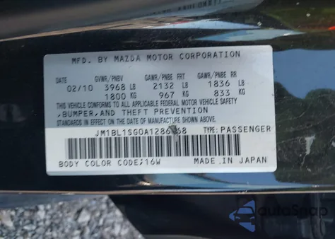 2010 Mazda Mazda3 I Touring z USA, uszkodzony, nr VIN JM1BL1SG0A1286668